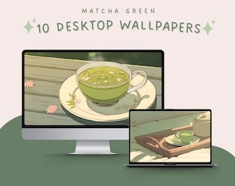 Matcha green desktop wallpaper matcha wallpaper green wallpaper light green aesthetic macbook wallpaper matcha lover cat laptop wallpaper