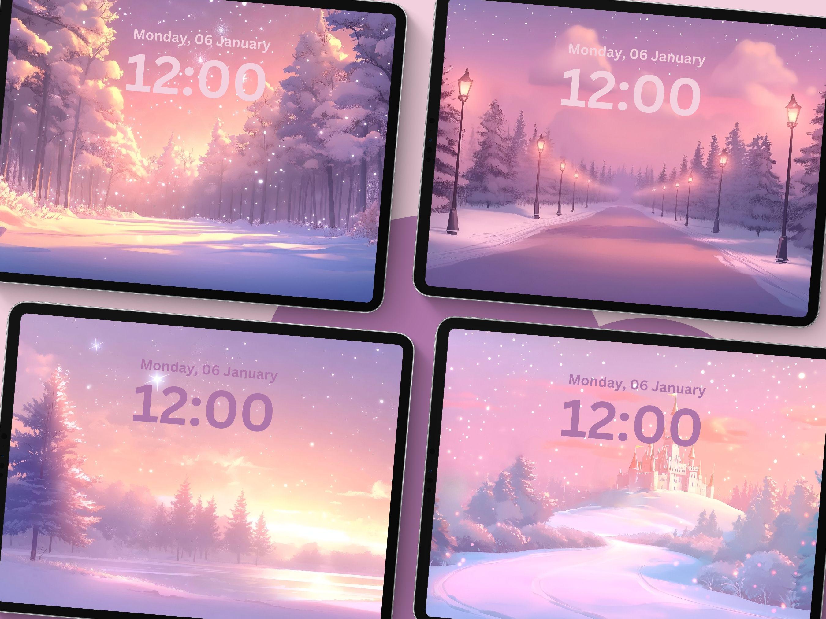 Dreamy Winter iPad Wallpaper Snow Background 4k Wallpaper Winter