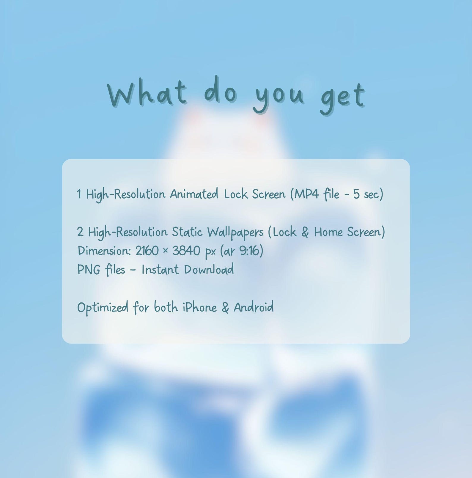 Cute Kawaii Cat Ice Cube Wallpaper Cozy Blue Aesthetic Animated Lock ...