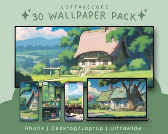 Cottagecore wallpaper pack aesthetic wallpaper set floral cottagecore wallpaper green wallpaper 4k whimsical background farmhouse wallpaper
