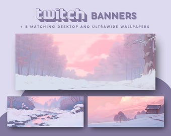 Winter landscape twitch banners winter twitch banner cozy twitch banner streaming banner anime banner lofi twitch banner ghibli wallpaper