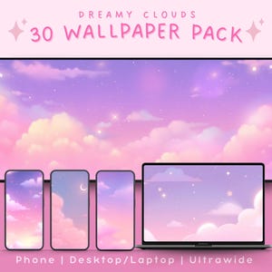 Dreamy clouds wallpaper bundle pastel wallpaper dreamy wallpaper sky wallpaper anime wallpaper 4k aesthetic wallpaper whimsical wallpaper