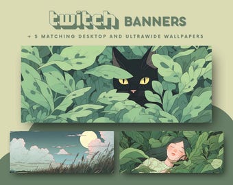 Matcha green twitch banners cozy twitch banner twitch stream banner green aesthetic banner for twitch streaming twitch background