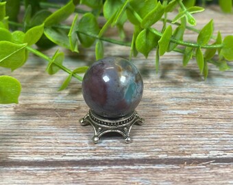 Gorgeous Mini Sea / Ocean Jasper Sphere With Crown Stand Of Your Choice