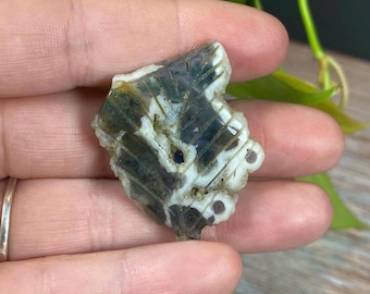 Hand Carved Moss Agate Leaf from India