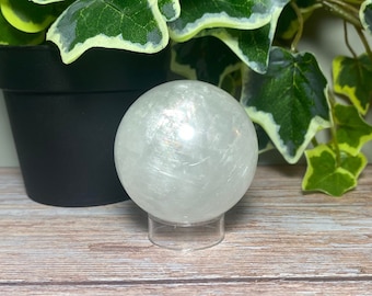Magical Optical Calcite/Iceland Spar 56mm Crystal Sphere