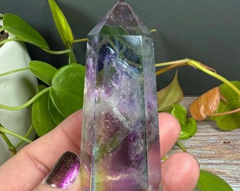 Stunning Tanzine Aura Quartz Crystal Point