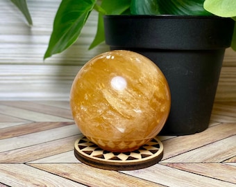 STUNNING Honey Calcite 54mm Sphere