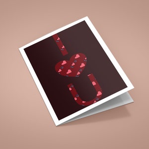 Tarjeta "Te amo" del día de San Valentín, oscura