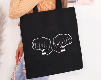 Feminist Gift Tote Bag, Feminism Fists Tote, Women's Rights, Women Empowerment Bag, Women Bag, Feminism Gift Bag, The Future Is Female Bag