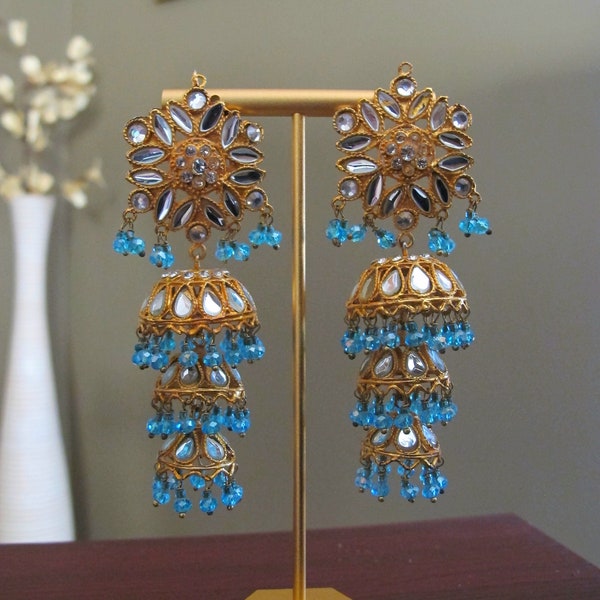 4 Tier Sheesha Jhumka Earrings