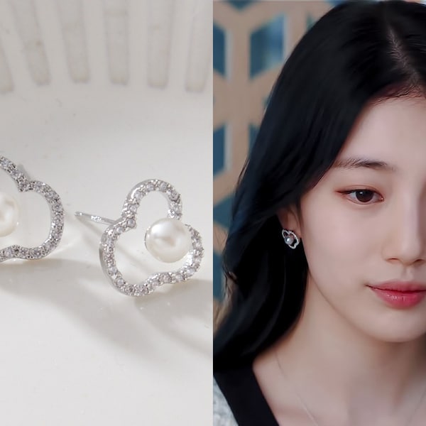 Korean Celebrity Inspired Cloud Stud Earring With 925 Silver Needle & 14K Gold Plated. Inspired From K-drama "Anna" With Actress Kim Se-jung