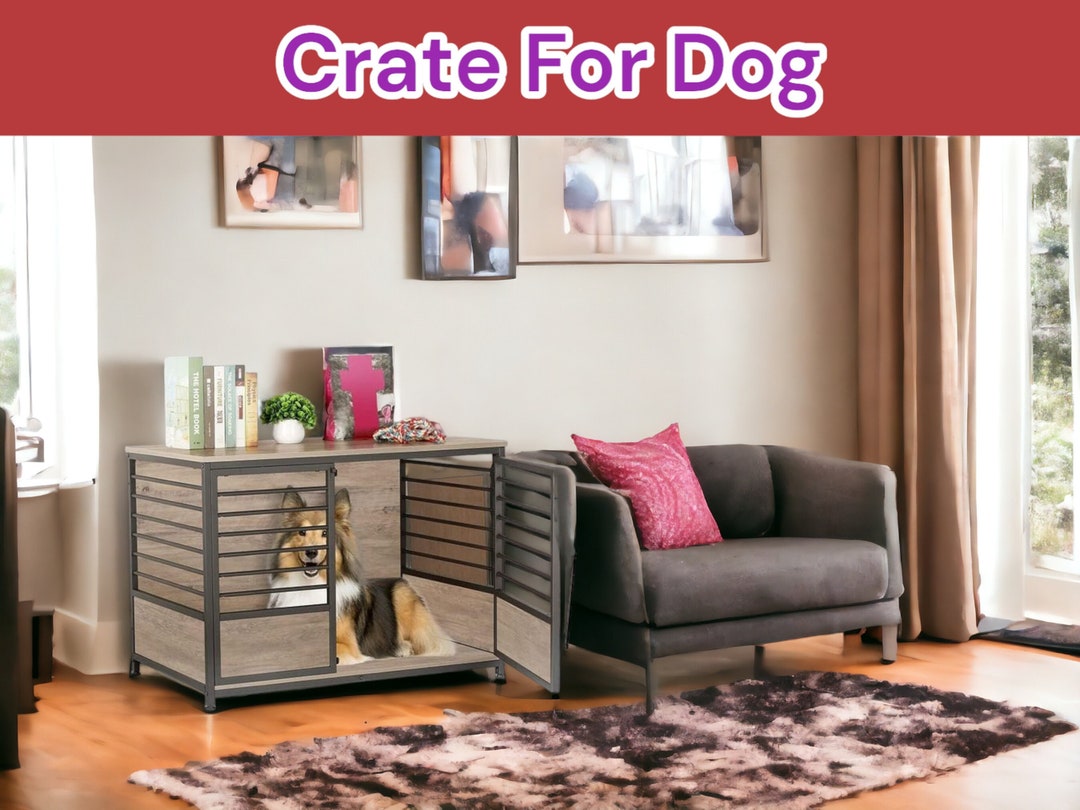 Illustration of Modern Canine Crate Photo Props