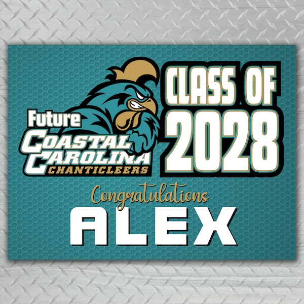 Custom Graduation Yard Sign #15-Coastal Carolina Colors