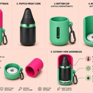 PuffTrack AirTag capsule for Puffco Proxy Core