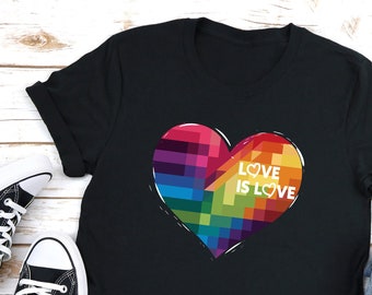 Pride Heart Shirt, Rainbow Shirt, LGBTQ Support Tee, Gay Pride Shirt, Rainbow Shirt Gift, Pride Month Shirt, LGBT Gift, LGBTQ Shirt Gift