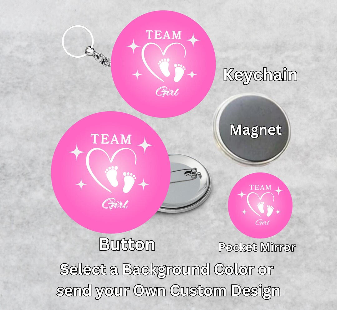 Team Girl Raffle Team Girl Button | Gender Reveal Party Favor | Baby Shower | It's a ...
