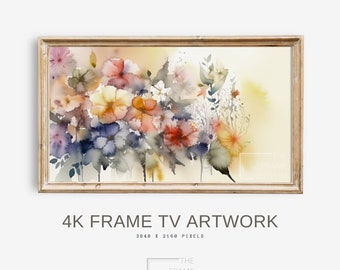 Spring Frame TV Art Watercolor Floral Painting Muted Decor Frame TV Art Vintage Spring Artwork for TV Digital Art for Frame Tv Grandmacore