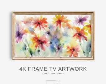 Spring Frame TV Art Watercolor Floral Painting Colorful Decorative Frame Tv Vintage Spring Artwork for Digital Art for Frame Tv Cottagecore