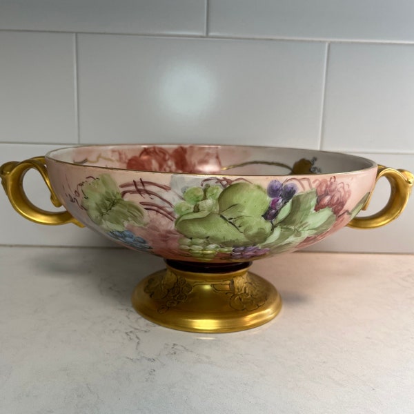 Antique Rosenthal Selb Bavaria Empire Hand painted Pedestal Centerpiece from early 1900’s.