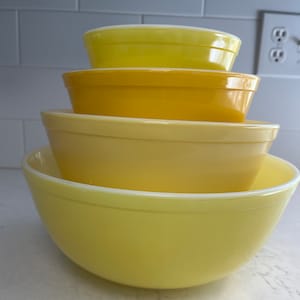Seltene Vintage Pyrex Zitrus Schalen Set