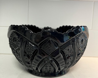 Vintage Tiara Black Indiana Glass Bowl or Vase.