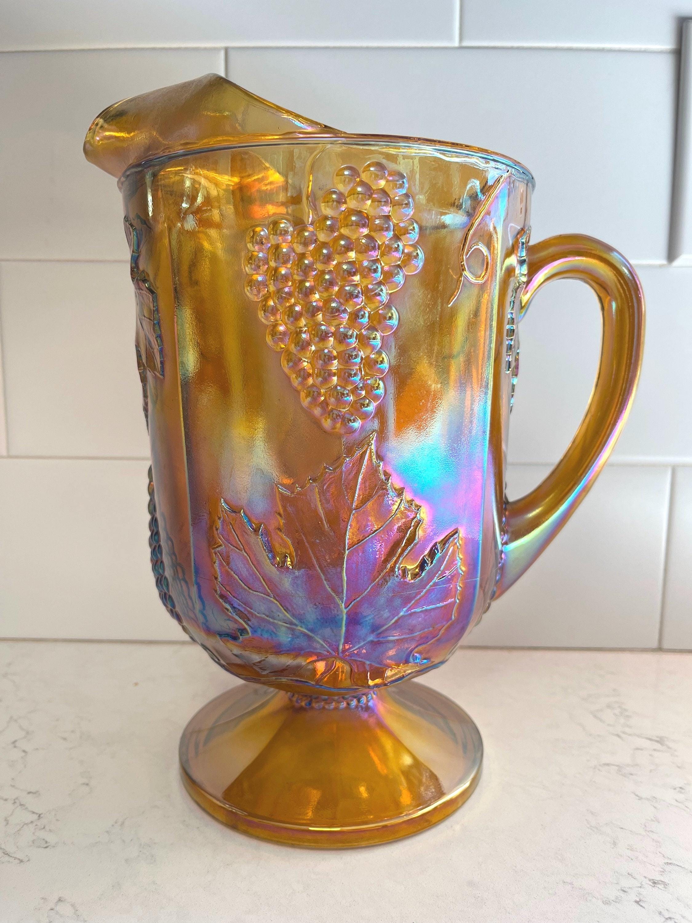 Vintage Marigold, Carnival Glass, Pitcher, Indiana Glass - Etsy