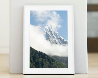 Mont Blanc Chamonix Fine Art Photo Print | French Alps Paraglider