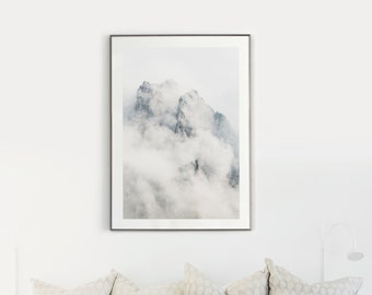 Dolomites Italy Fine Art Photo Print | Moody Cloudy Peaks | Nature Photography