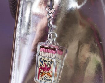 Starfish Matchbook Acrylic Keychain: Double-Sided Epoxy Ocean Accessory