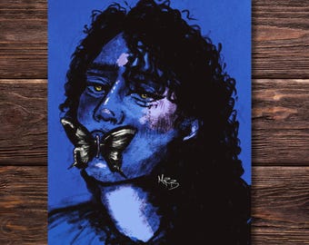 The Butterfly Effect Art Print, hedendaags portret, paarszwarte poster (digitaal)