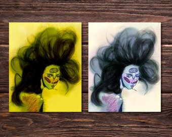 Anemoon van Myasia Bradshaw Hedendaagse illustratie kunstafdruk muurdecoratie