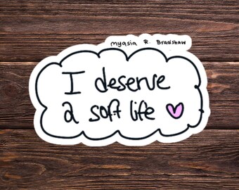 Sticker Soft Cloud Life | Waterdichte vinylsticker voor tijdschriften en laptops