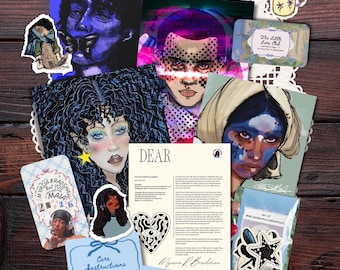 Little Lore Snail Mail: februari-kunstafdrukken, handgemaakte vinylstickers en ansichtkaarten