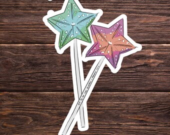 Sticker Starfish Lollipop, glanzend vinyl decal, Mermaidcore Beach Art (2 inch)