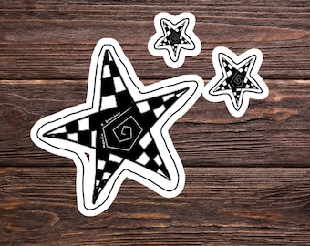 Vinylsticker geruite ster, Alt Y2K Indie-grungesticker (2,0 IN)