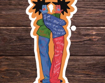 Matrix pop-art vinyl decal, kleurrijke geeky muurdecoratie sticker (2,0 IN)