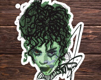 Sticker Gothic kevermeisje: pop-art vinyl sticker