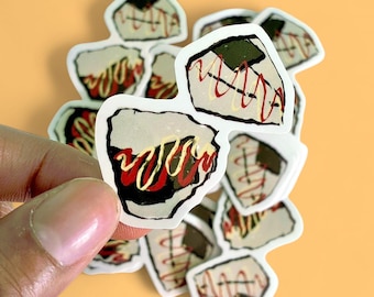 Vinylsticker Kawaii onigiri | Japanse foodkunst