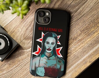 Gotisch zwart stoer telefoonhoesje: alternatieve bescherming tienermeisjesaccessoires