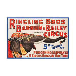 Poster Ringling Bros, Barnum and Bailey | Art mural en toile rétro | Tenture murale imprimée
