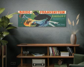 Poster del film La moglie di Frankenstein su tela / Arte murale horror retrò