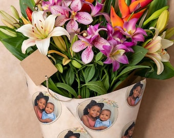 Custom Image Wrapping Paper Sheets (Set of 3) - Personalized Gift Wrap with Your Image- Mother’s Day, Birthday, Babyshower 19”x29” Matte