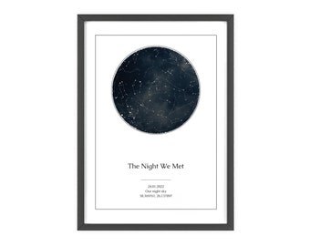 Star Map Posters with Wooden Frame