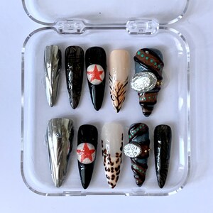 Cowboy Carter ‘Cowgirl Paradise Handmade Press On Nails｜Premium Gel Hand-Crafted Fake Nails • Luxury Nails •  3D effect * Beyoncé