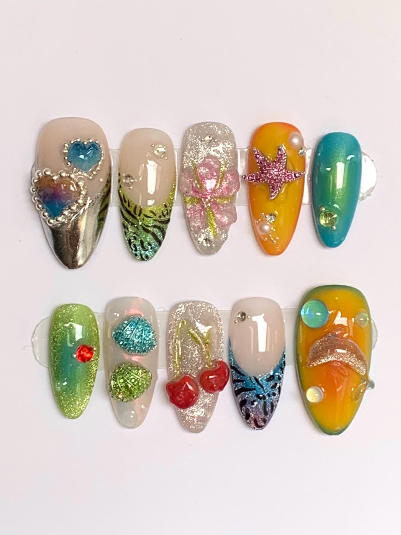 Hand Painted Press on Nails 