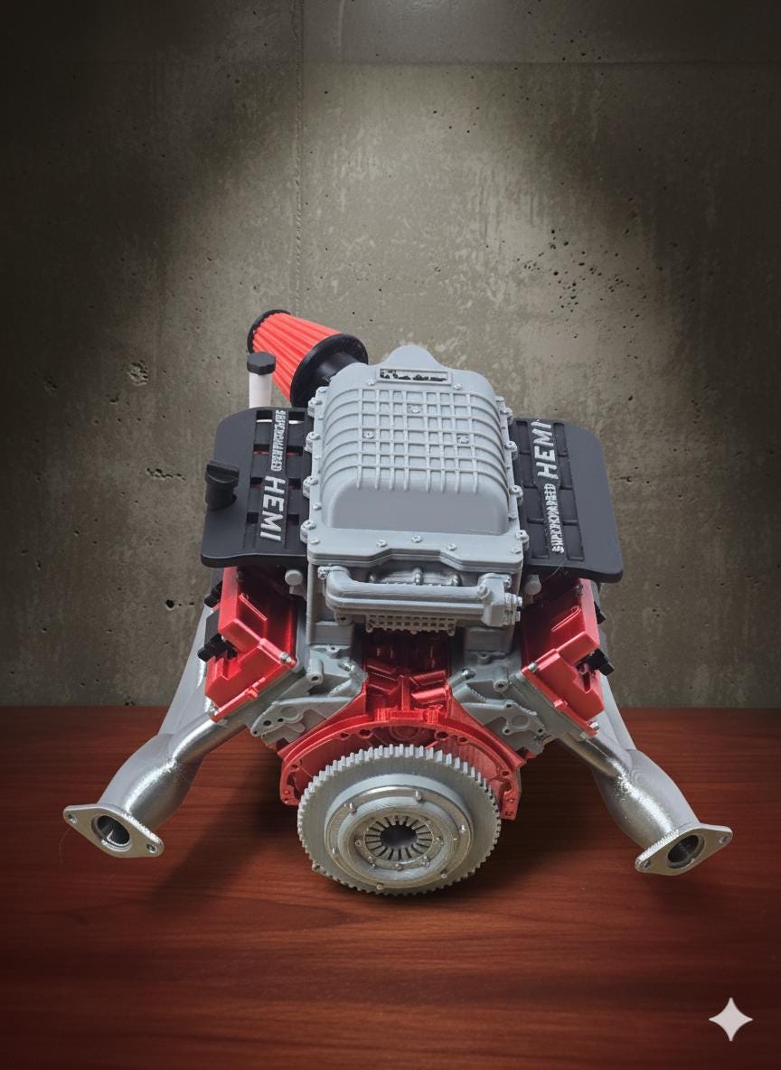 Dodge Hellcat Model Engine FDM 3D Printed Vroom Vroom - Etsy