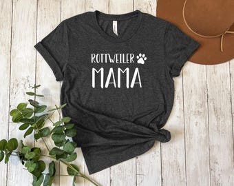 Camiseta para mamá de rottweiler, regalo divertido para amantes de los perros, linda camiseta de raza de perro para mujer, camiseta para dueña de rottweiler, regalo para mamá de perro, regalo para nuevo dueño de rottweiler