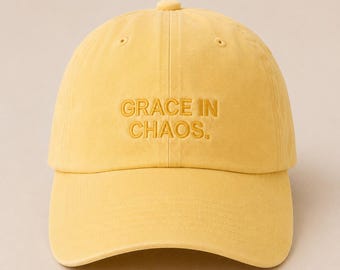 Casquette de baseball brodée GRACE IN CHAOS, chapeau pour papa minimaliste, streetwear jaune pastel