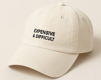 Gorra de béisbol bordada costosa y difícil: sarga de algodón blanca